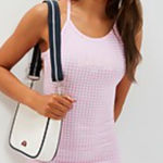 Ellesse Fonti Dress Mini Open Strappy Back Gingham Pink White Size US 10 Photo 0