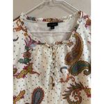 Talbots Womens Paisley Print Ruffle Sleeve Blouse Size Large Lined Feminine Photo 1