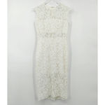 Alexis  Leni Sleeveless‎ Floral-Lace Sheath Dress Size Large Bridal White Photo 5