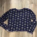 Maeve  Navy Blue Blouse with white dog lover Print Photo 1