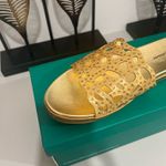 Lauren Lorraine Elegant Gold Slide Sandals by  Size 11 Photo 3