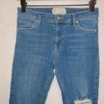 Free People  Women's Size 24 Medium Wash Midi Rise Distressed Skinny Jeans Photo 4
