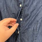 FRAME Gillian Denim Dress 4 Blue Chambray Mini Puff Short Sleeve Button Cotton Photo 2