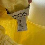COS Gathered Linen Midi Dress Butter Yellow Size Medium Photo 5