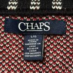 CHAPS  women’s size large holiday sleeveless vest black red white plaid full zip Photo 6