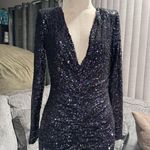 AMTIOUS 🌸 purple and black sequin cocktail long dress ✨ Photo 3
