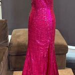 Women’s Pink Fully Sequined Mermaid Style Prom Party Dress Size XS NWOT Pink Photo 0