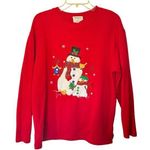 Westbound  Women’s Red Snowman Embroidered Winter Christmas Sweatshirt Photo 0