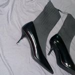 ZARA Black ankle Sock heels Boots Photo 9
