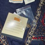 Weekend Provisions Embroidered Vest Floral Tapestry Cottagecore‎ Size L Blue Size L Photo 4