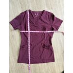 SMITTEN Scrub Top Women XS Burgundy Pockets Medical Dental Healthcare Nurse NWOT Red Photo 5