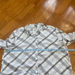 Loft Plaid Button-Down Shirt White Blue Classic Casual Business office - Size XL Photo 7