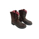 Ariat  Fatbaby Cowboy Boots Women Sz 8.5 B Brown Leather Pink Trim #10010809 Photo 1