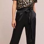 Anthropologie Hutch • Anthro Leopard Top metallic brocade gold black boxy bow neck Photo 0