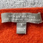 Neiman Marcus 100% Cashmere Sweater Womens L (Fits S) Burnt Orange White Stripe Size L Photo 4