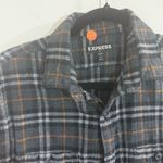EXPRESS Black with orange stripe Plaid Shirt Size Large Photo 1