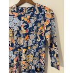 J. McLaughlin  Catalina Cloth Catalyst Floral Midi Dress Blue Orange EUC XS Basic Photo 1