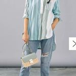 Maeve Anthropologie Alix Henley Blouse Striped Button Up Tunic Women Small Photo 14