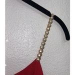 Jessica McClintock VTG  Gunne Sax Maxi Dress 9/10 Red Rhinestone Straps 90s Y2K Photo 6