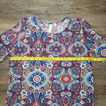 Tacera  Women's Red White Blue Bell Sleeve Shift Dress Size Large‎ Photo 6