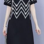 UNBRANDED Black Rhinestones Sequin T Shirt Dress Size L Photo 0