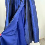 Mac Duggal 12225 Sapphire Front Slit Square Neck Ballgown With Train, Size 6 Photo 6