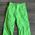 ZARA  the boogie pant neon green jeans Photo 1