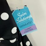 Swim Solutions Tankini Top Size 12 NWT Tummy Control Polka Dot Swim Black White Photo 4