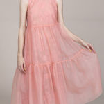 Ulla Johnson Polline Sheer Tiered Organza Midi Dress in bubblegum 6 Photo 0