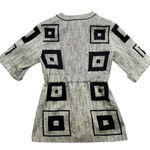 Lauren Moffatt Silk Wool Blend Square Pattern Top Gray Size M Photo 3