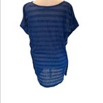Solitaire by Ravi Khosla Blue Short Sleeve Stretchy Knit Swim Cover Up Medium Photo 2