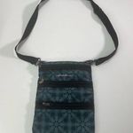 Eddie Bauer   Blue Green Floral  3Zip Travel Bag Light Crossbody Organizer Casual Photo 0