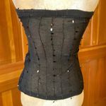 Nwt, Lavishly Paris Black Sheer Sequin Knitted Tube Top. Size Small Photo 3