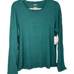 Nine West  TeeWomen's Size L Green Soft Spun Crew Neck Long Sleeve Top NWT Photo 0