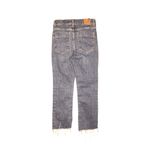 ZARA  High Rise Straight Leg Cropped Raw Hem Jeans Photo 2