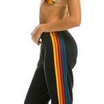 Aviator Nation charcoal black  striped sweatpants xs  Photo 1