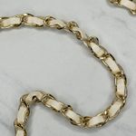 Faux Leather Woven Gold Tone Chain Link Purse Replacement Strap ✨ Photo 9