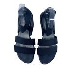 Stuart Weitzman  Gladiator Sandals‎ Flat Leather Stretch Knit Black Size 9.5 Photo 1