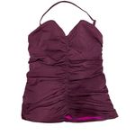 A. Che Sweatheart Line Ruched Tankini Top Purple Photo 0
