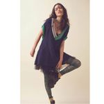 Free People  Oversized Preppy Kenzie Tunic Sweater Dress Vest Navy Size Small Photo 5