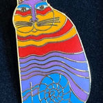 Vintage Lauren Burch Rainbow Cats Pin Brooch Enamel Cloisonne Estate Jewelry Photo 0