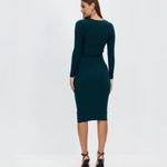 Abercrombie & Fitch NWOT Long Sleeve midi sweater cutout dress Teal Photo 3