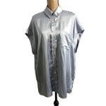 Show Me Your Mumu Show Me Your Mumu Best Day Button Up PJ Pajama Top Baby Blue Satin Size XL Photo 1