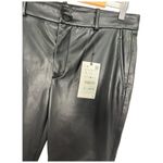 ZARA New  Womens Size Large Faux Leather Pants Slash Pockets Mid Rise Black Photo 2