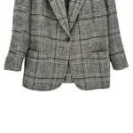Smythe Oversized Notched Lapel Blazer Gray Glen Check Plaid Small Photo 9