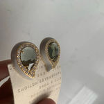 Anthropologie  Festive Embellished Teardrop Post Earrings‎ - Grey - NWT Photo 4