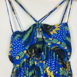 Anthropologie Incerti bright blue green and yellow strappy bandeau dress. XL Photo 8