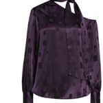 Milly NEW  Tyla One Shoulder Diamond Jacquard Silk Blend Blouse Photo 3