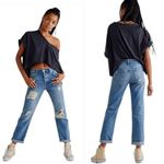 Free People We the Bren Slouchy Slim Boyfriend Jeans OB1311341 Size 27 Denim Photo 10