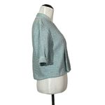 Eileen Fisher Silk Linen Blend Open Front Cropped Cardigan - Blue - Small Photo 1
